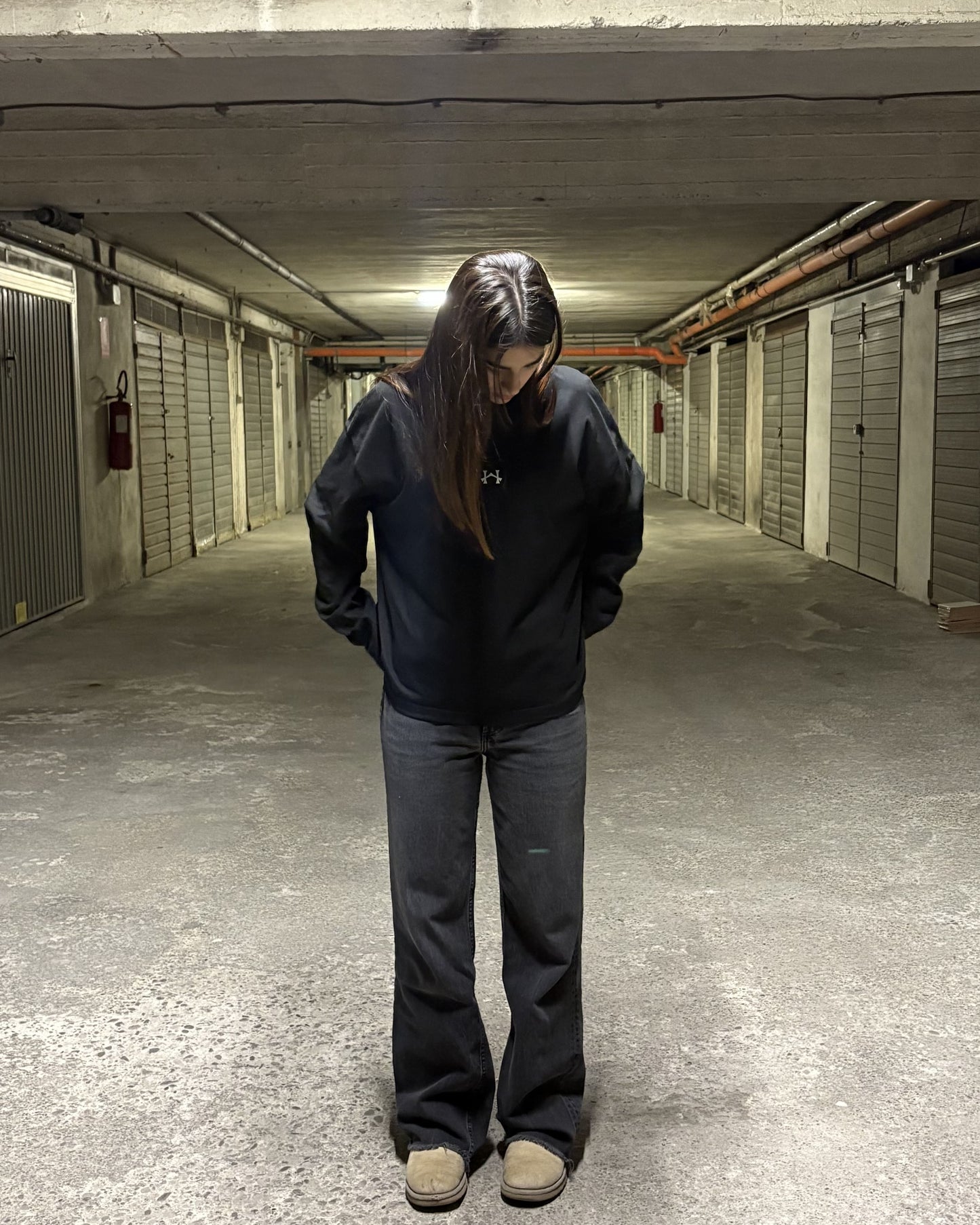 NOCTURNA CROPPED LONGSLEEVE BLACK & WHITE