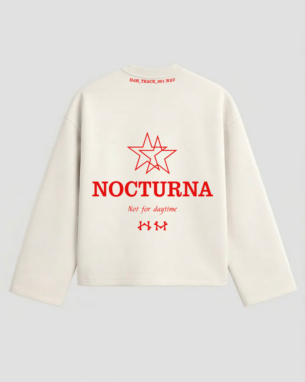 NOCTURNA CROPPED LONGSLEEVE WHITE & RED