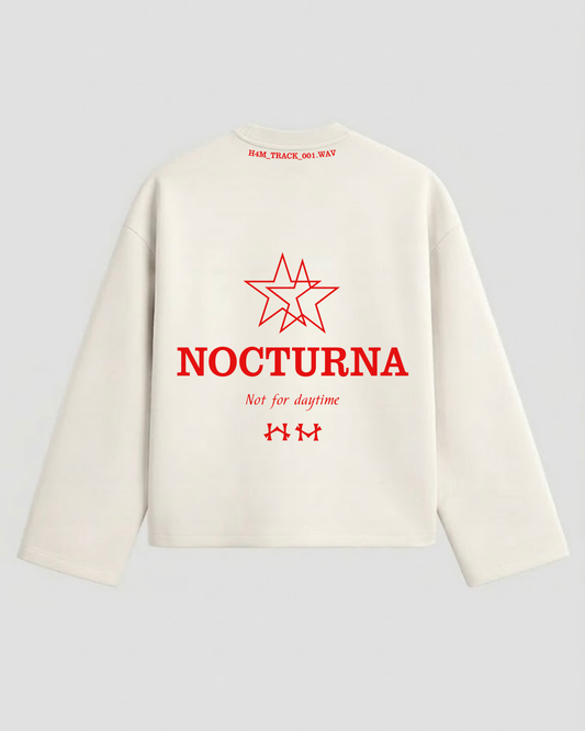 NOCTURNA CROPPED LONGSLEEVE WHITE & RED