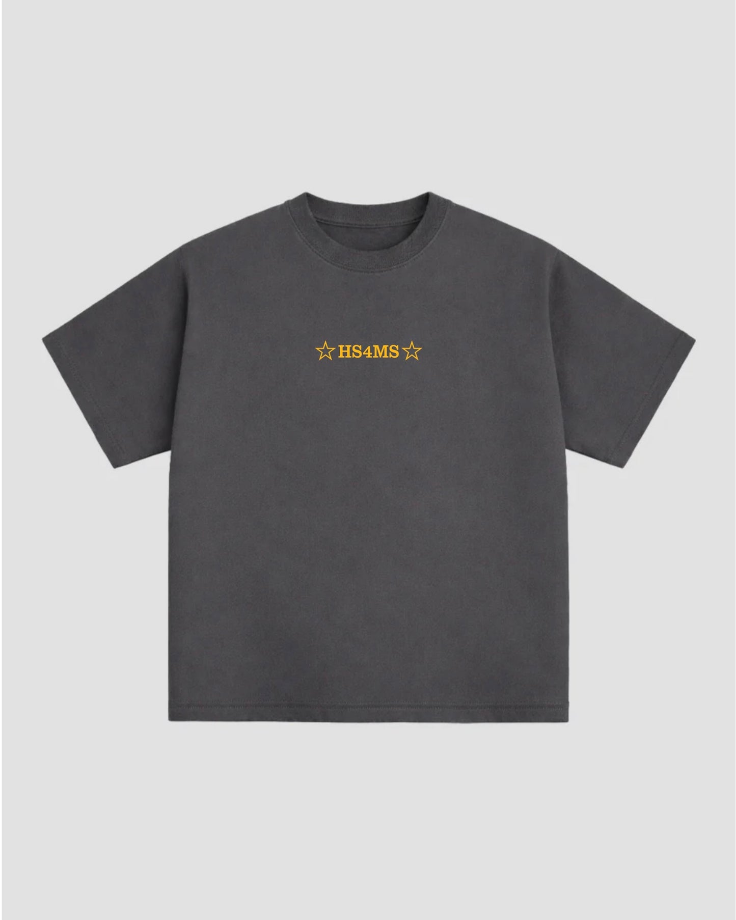 NOCTURNA STAR TEE BOXY-FIT DARK GREY & YELLOW