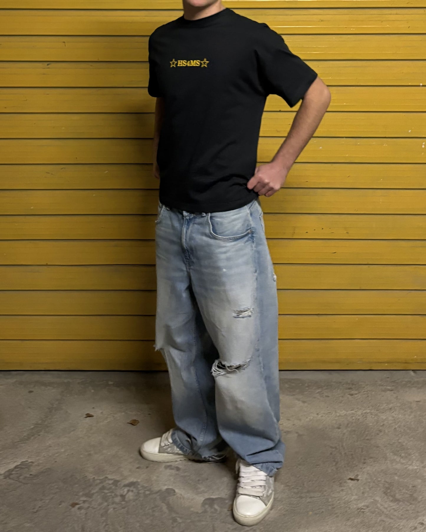 NOCTURNA STAR TEE BOXY-FIT DARK GREY & YELLOW