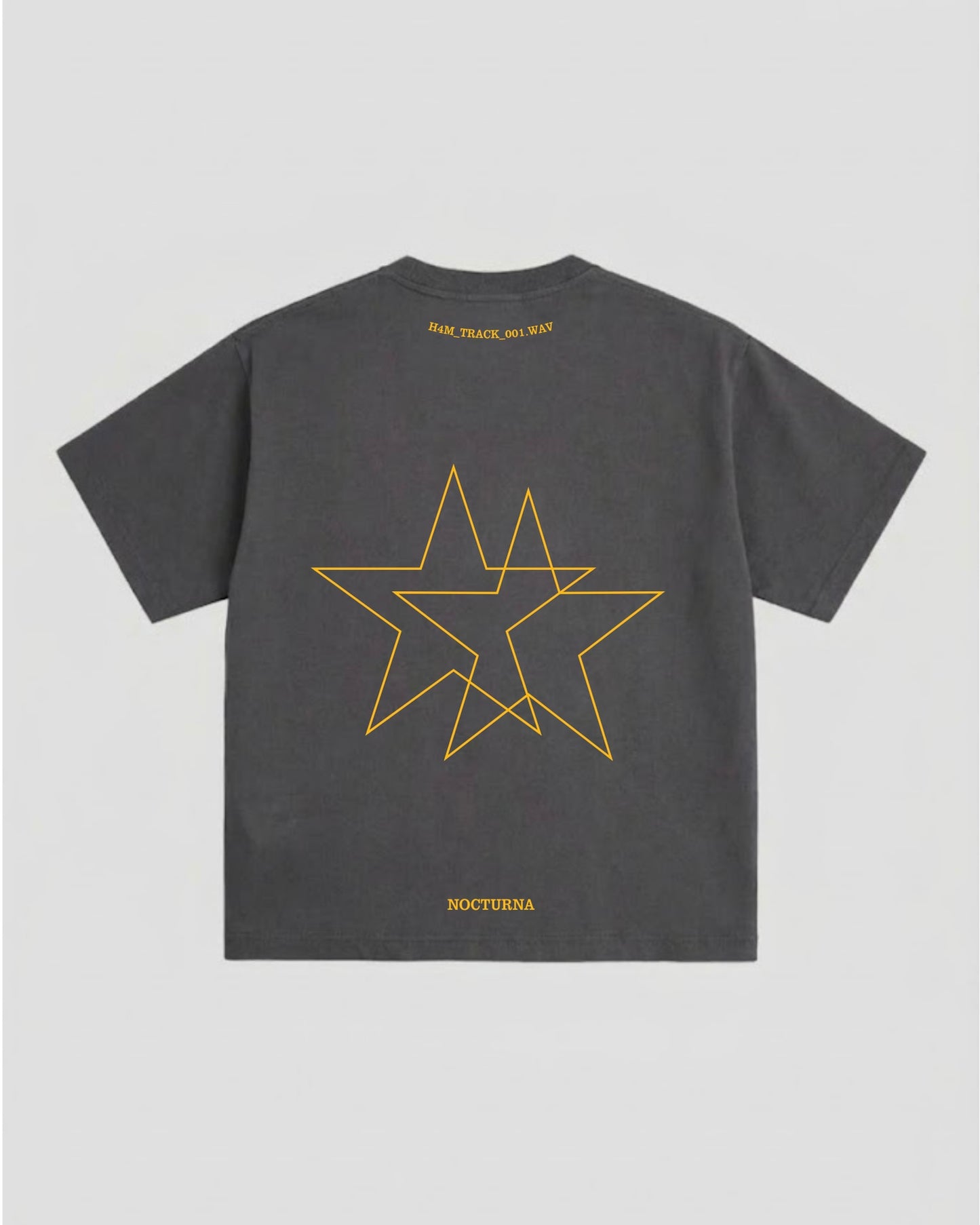 NOCTURNA STAR TEE BOXY-FIT DARK GREY & YELLOW
